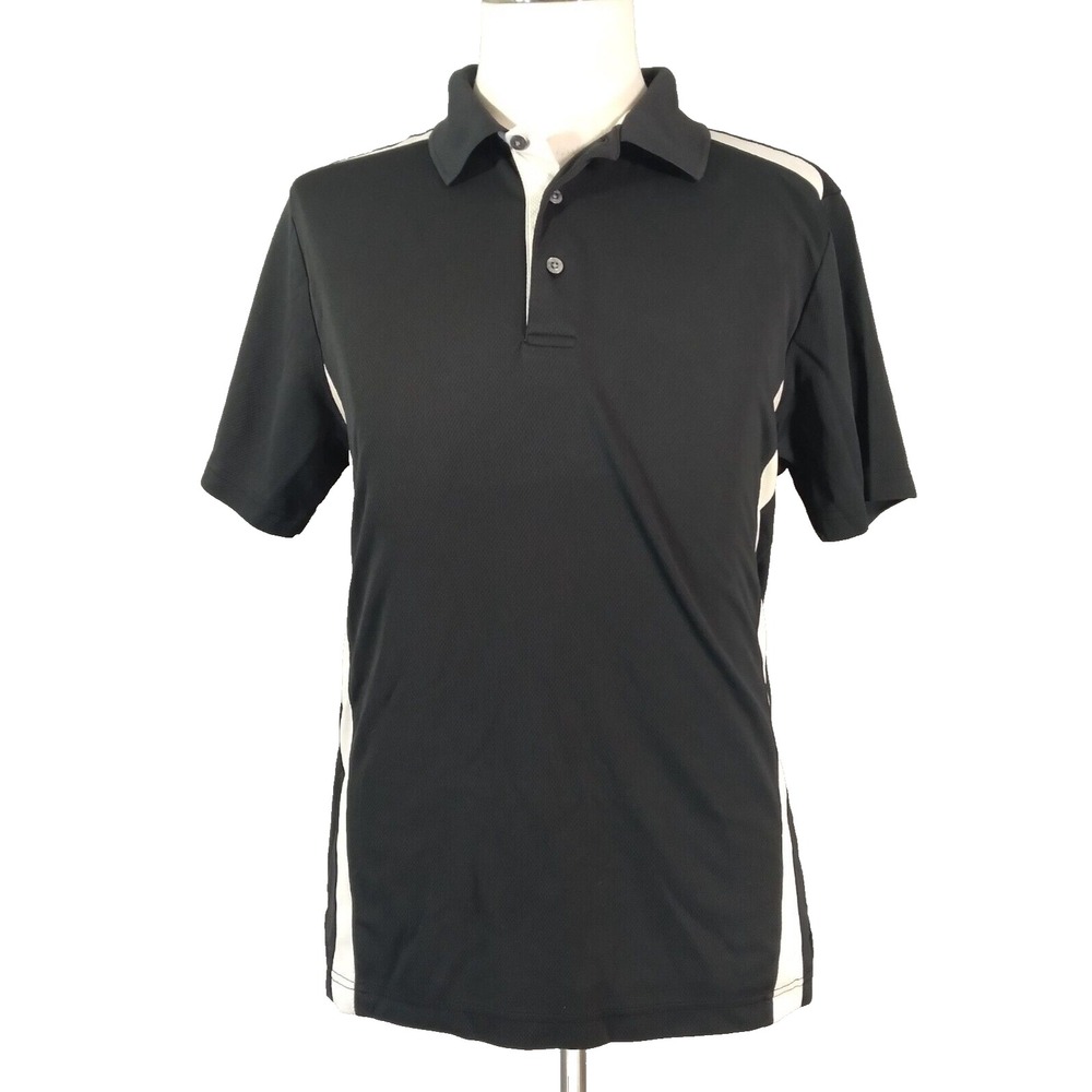 PGA Tour Golf polo shirt men's large black short sleeve microfiber sports